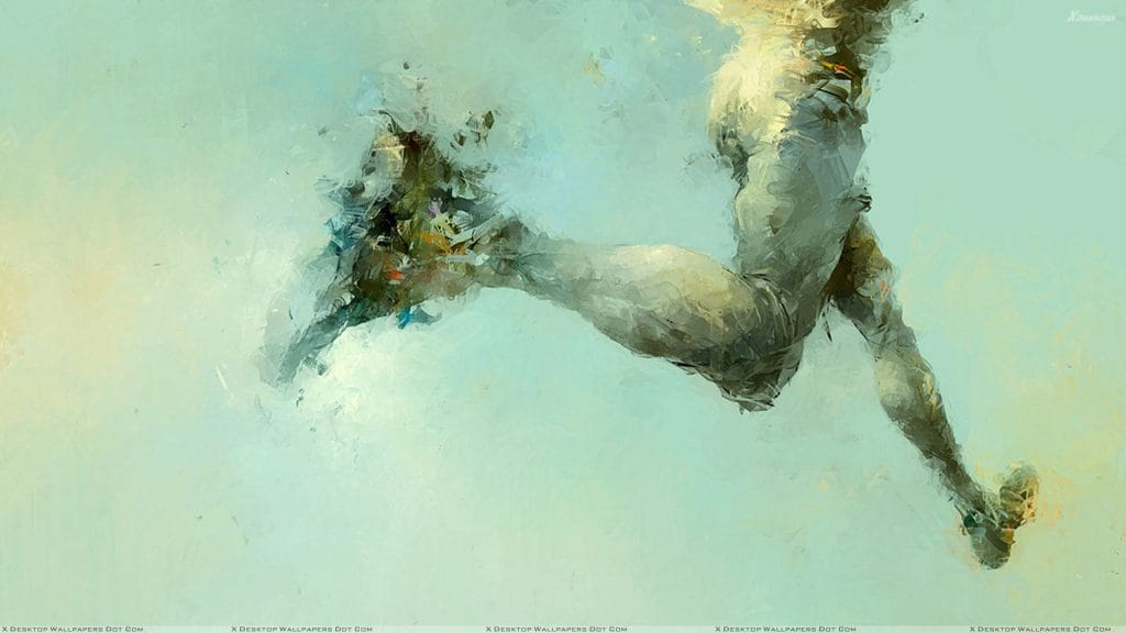 Artistic Man Running On Water