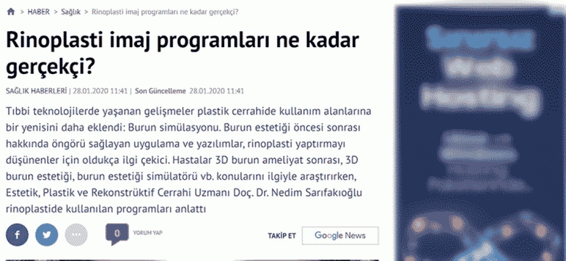 burun estetiği simülatörü